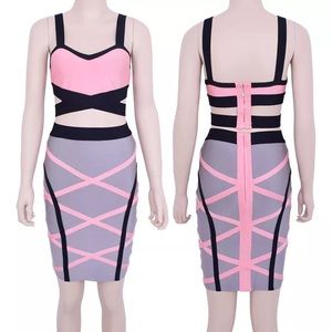 Sexy Bandage top and skirt set dress